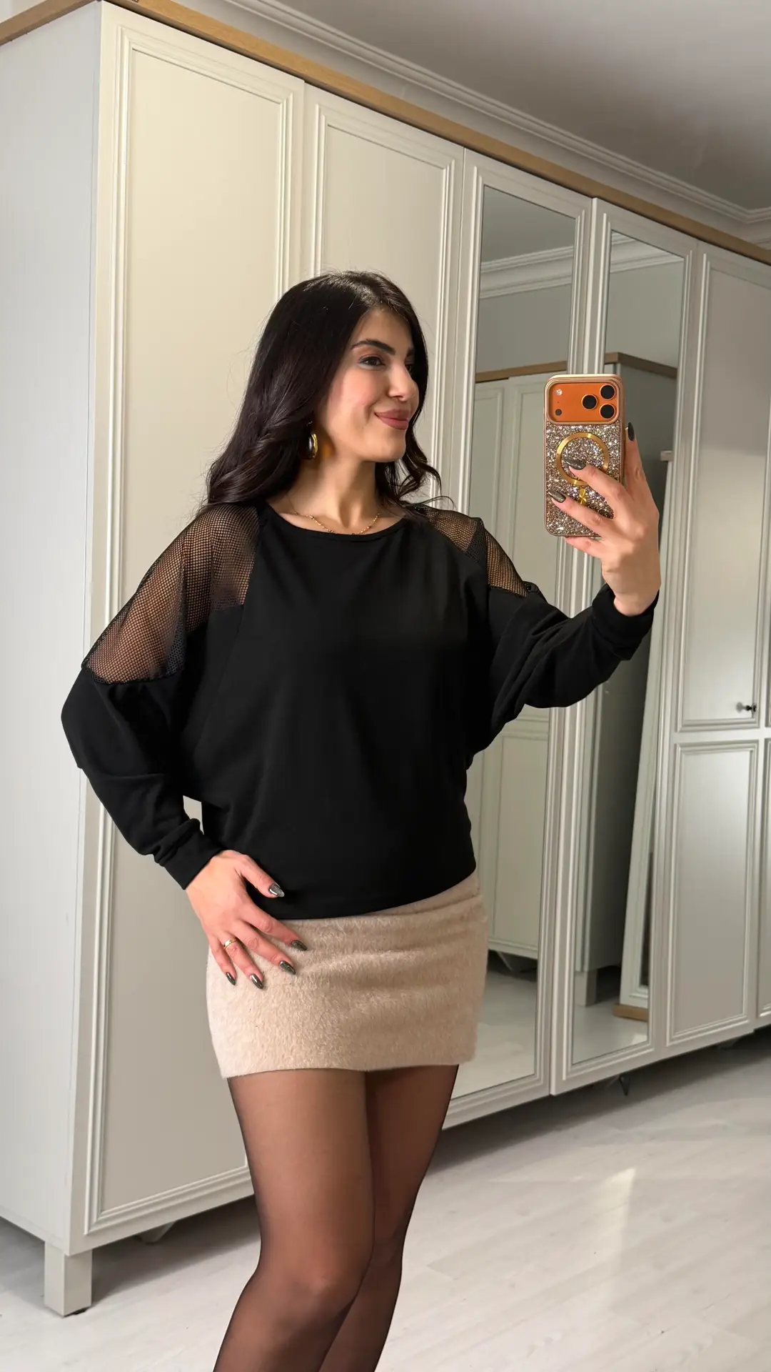 Dablin Siyah Kolları File Detaylı Bluz