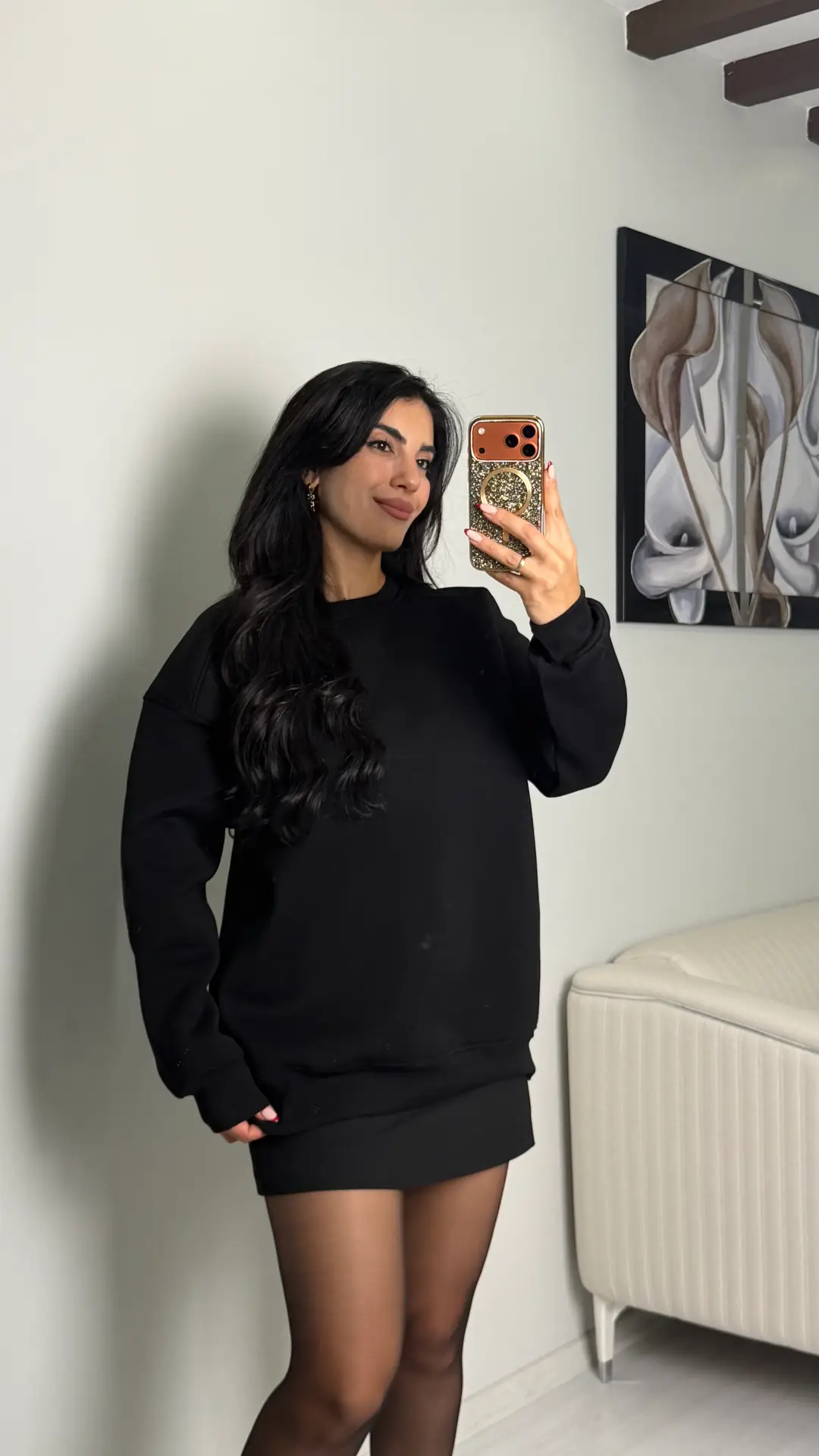 Vane Siyah Bisiklet Yaka Sweatshirt - Siyah