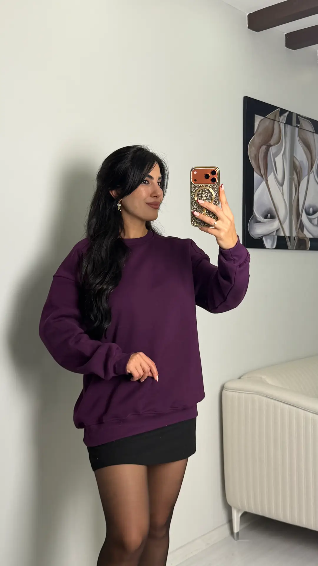 Vane Mürdüm Bisiklet Yaka Sweatshirt - Mürdüm