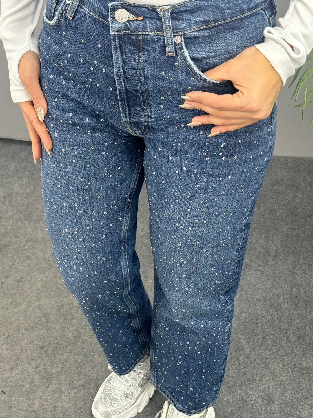 Zr. Taşlı Mavi Jean