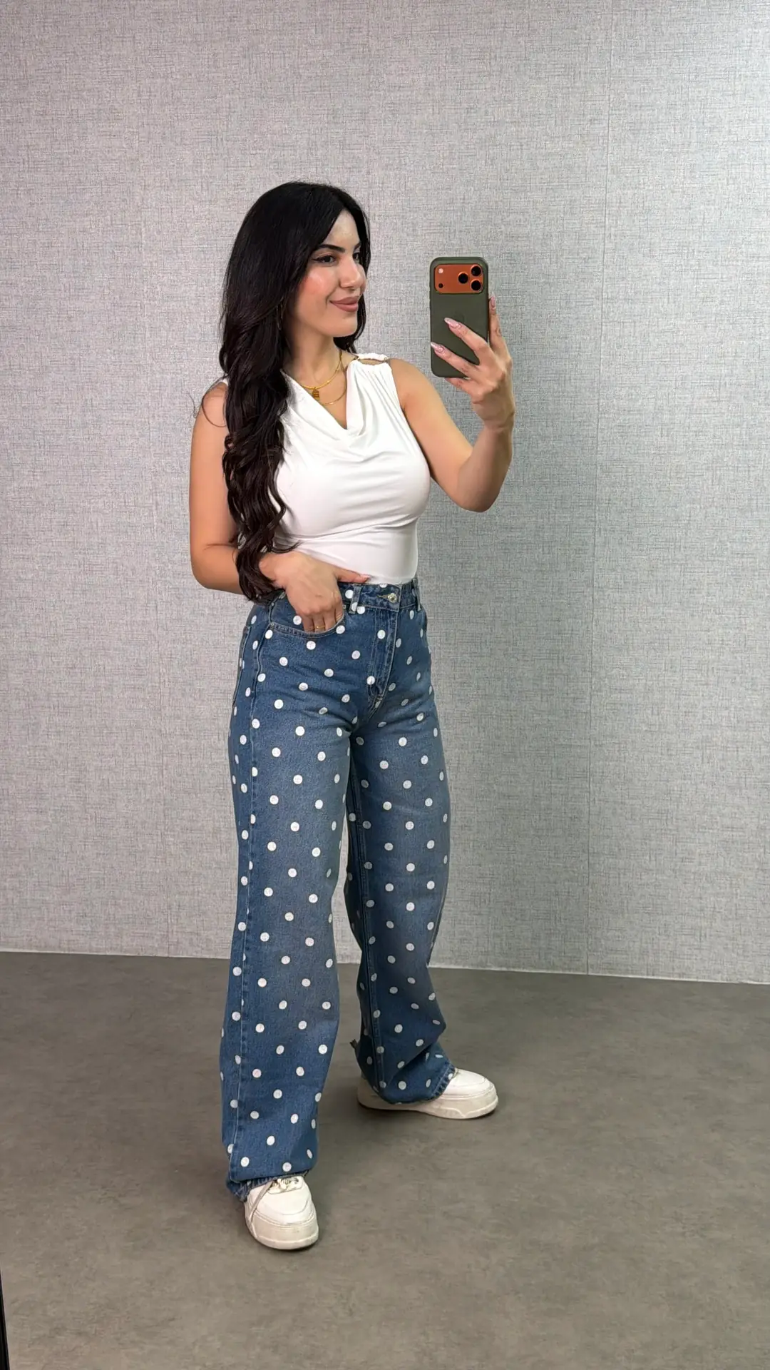 Viral Puantiye Desenli Jean