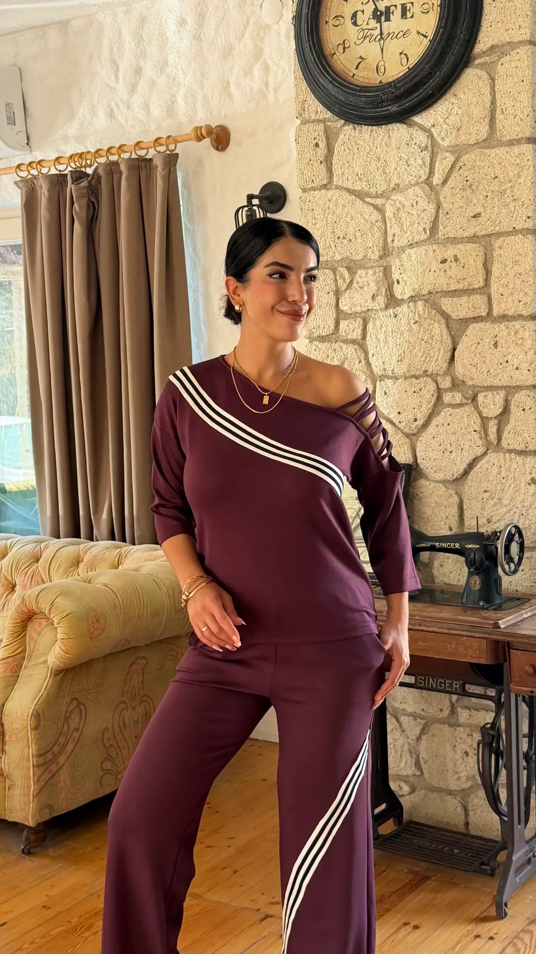Calla Bordo Ribanalı İp Bağlamalı İkili Takım