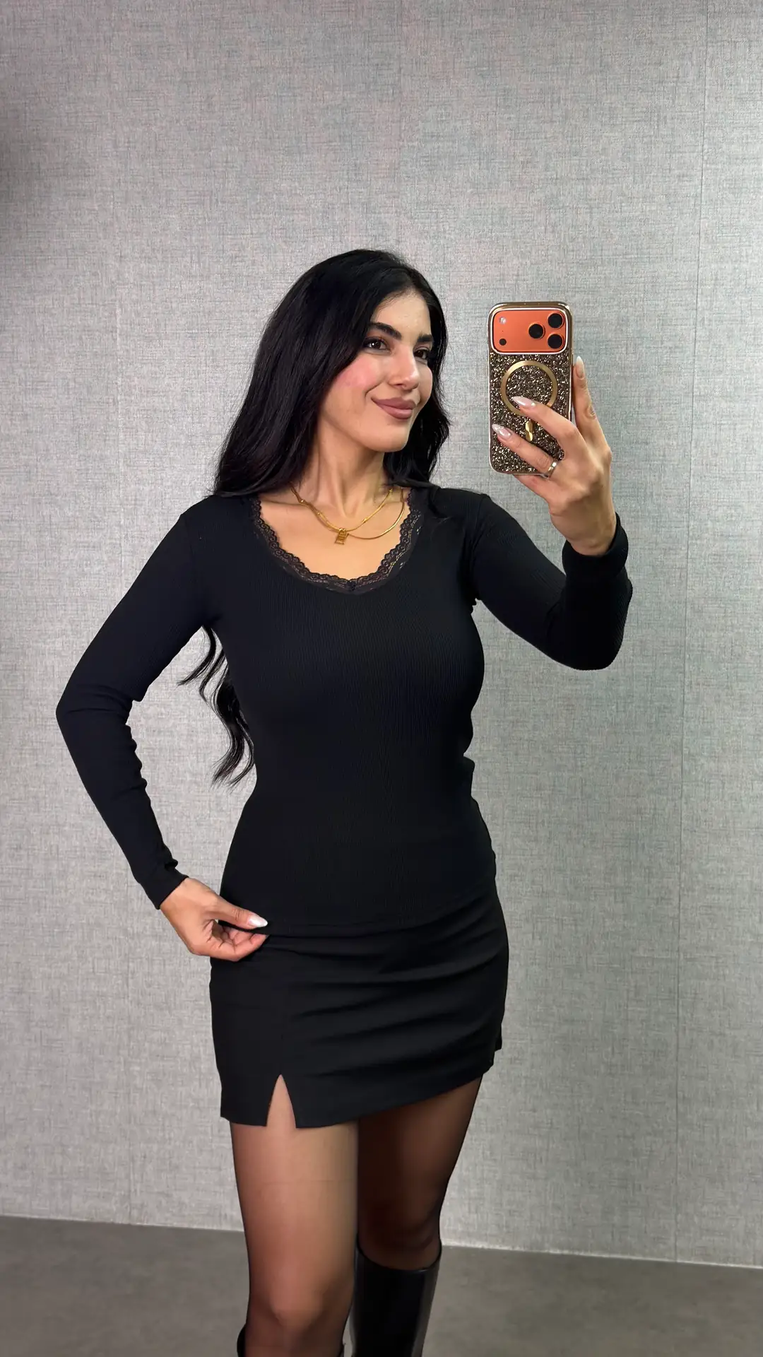 Joye V Yaka Dantelli Kaşkorse Bluz