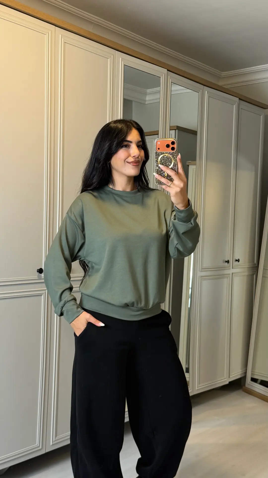 Mora Modal Basic Oversize Sweat - Hakiyeşil