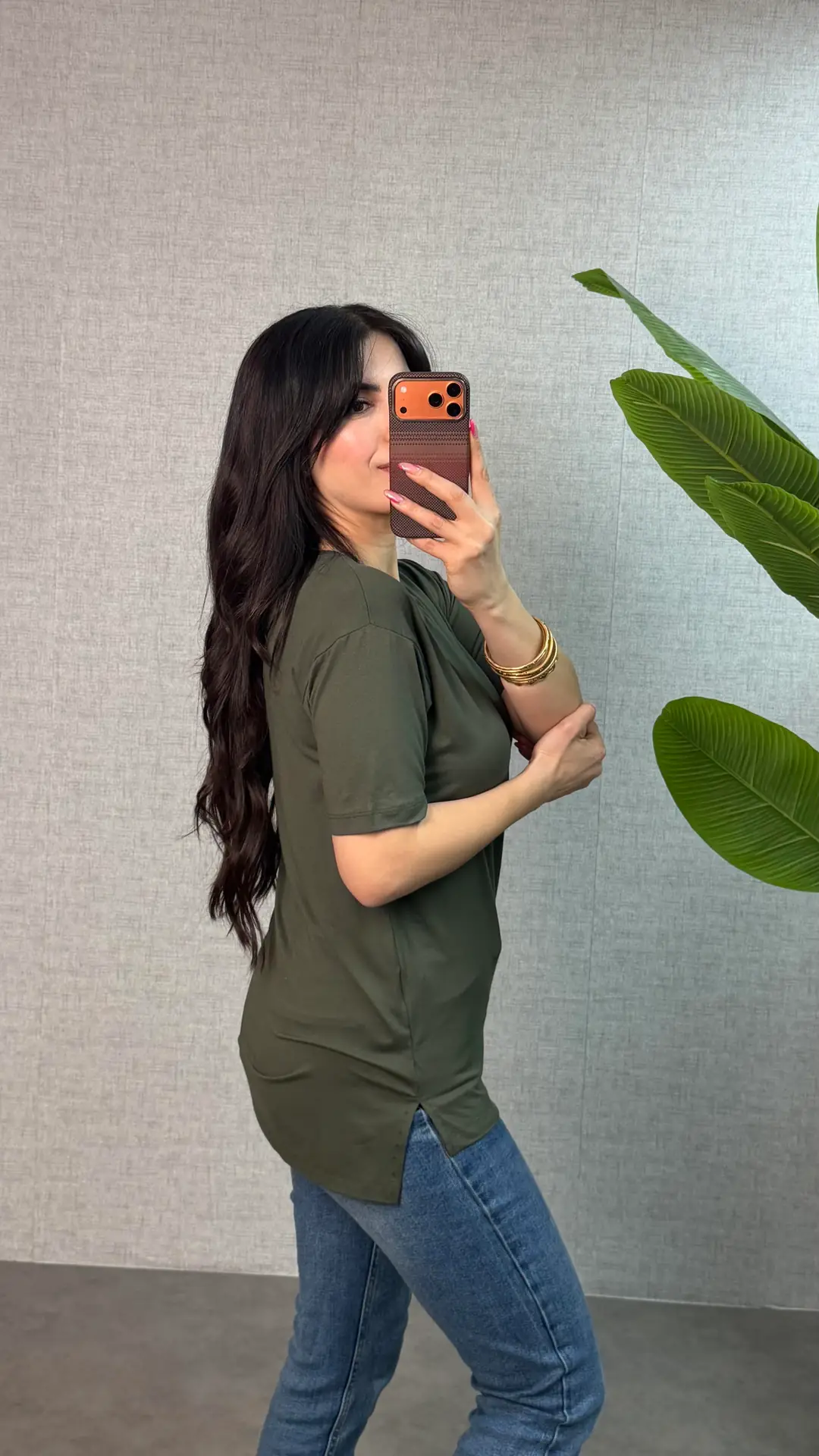 Same Haki Yeşil Bisiklet Yaka Basic Tişört
