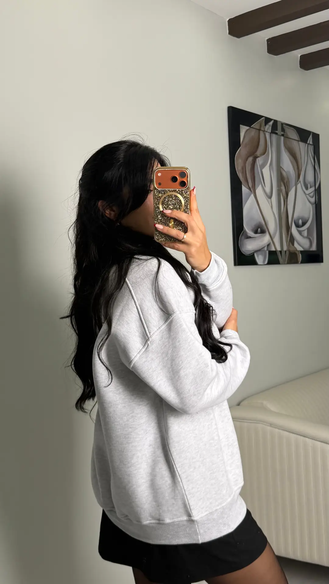 Vane Gri Bisiklet Yaka Sweatshirt