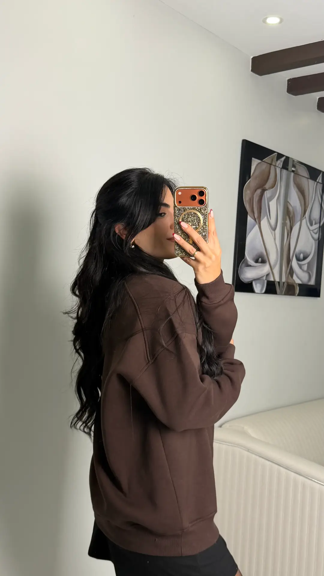 Vane Kahverengi Bisiklet Yaka Sweatshirt