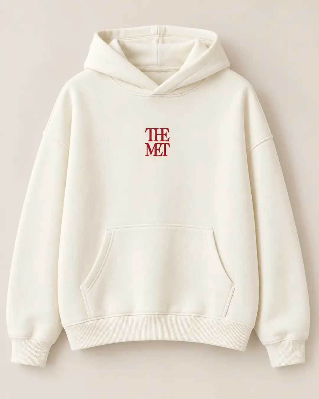 Boem Ekru Baskılı Kapüşonlu Sweatshirt - Ekru