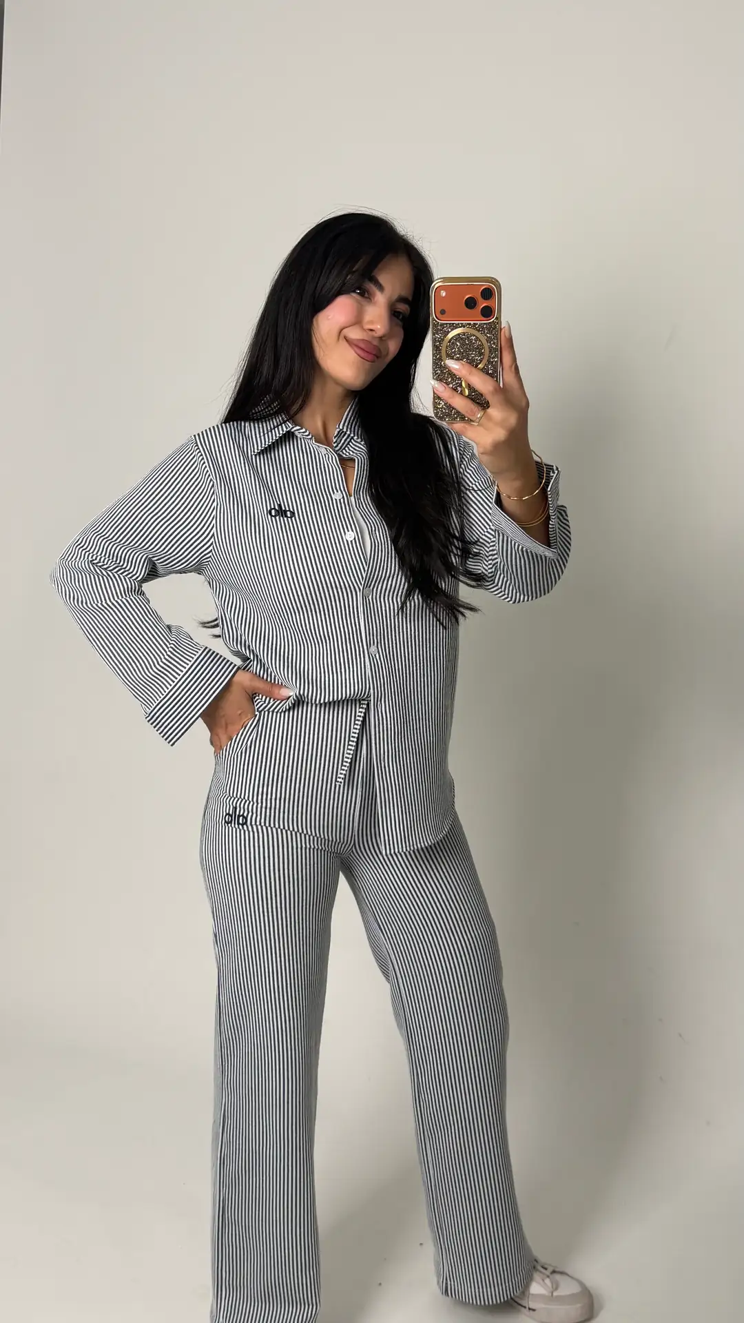 Carmen Çizgili Yazı Baskılı İkili Takım