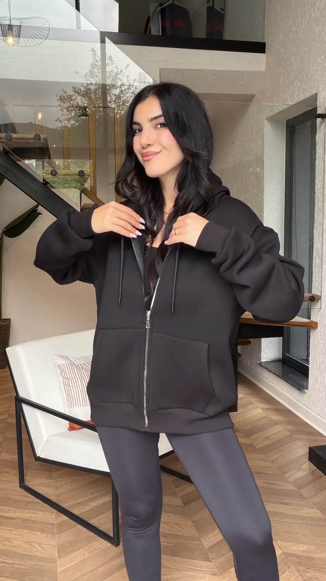 Paen Üç İplik Şardonlu Fermuarlı Sweatshirt