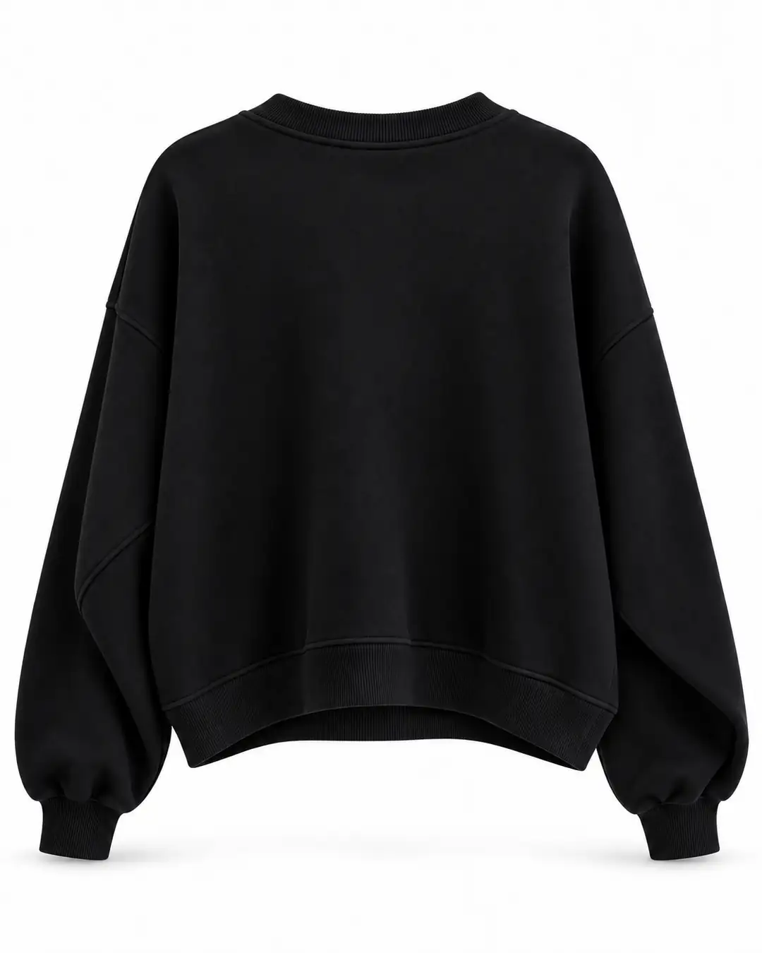 Ruse Siyah Taşlı Bisiklet Yaka Sweatshirt