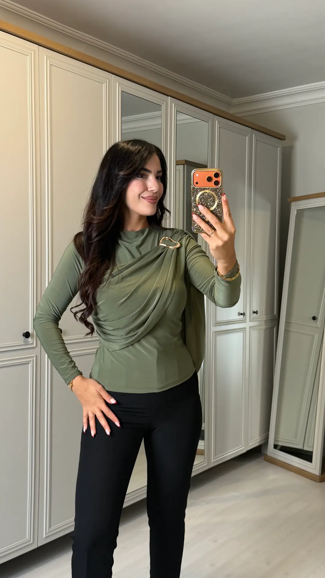 Maes Mint Yeşili Gold Tokalı Sandy Bluz - Mintyeşili