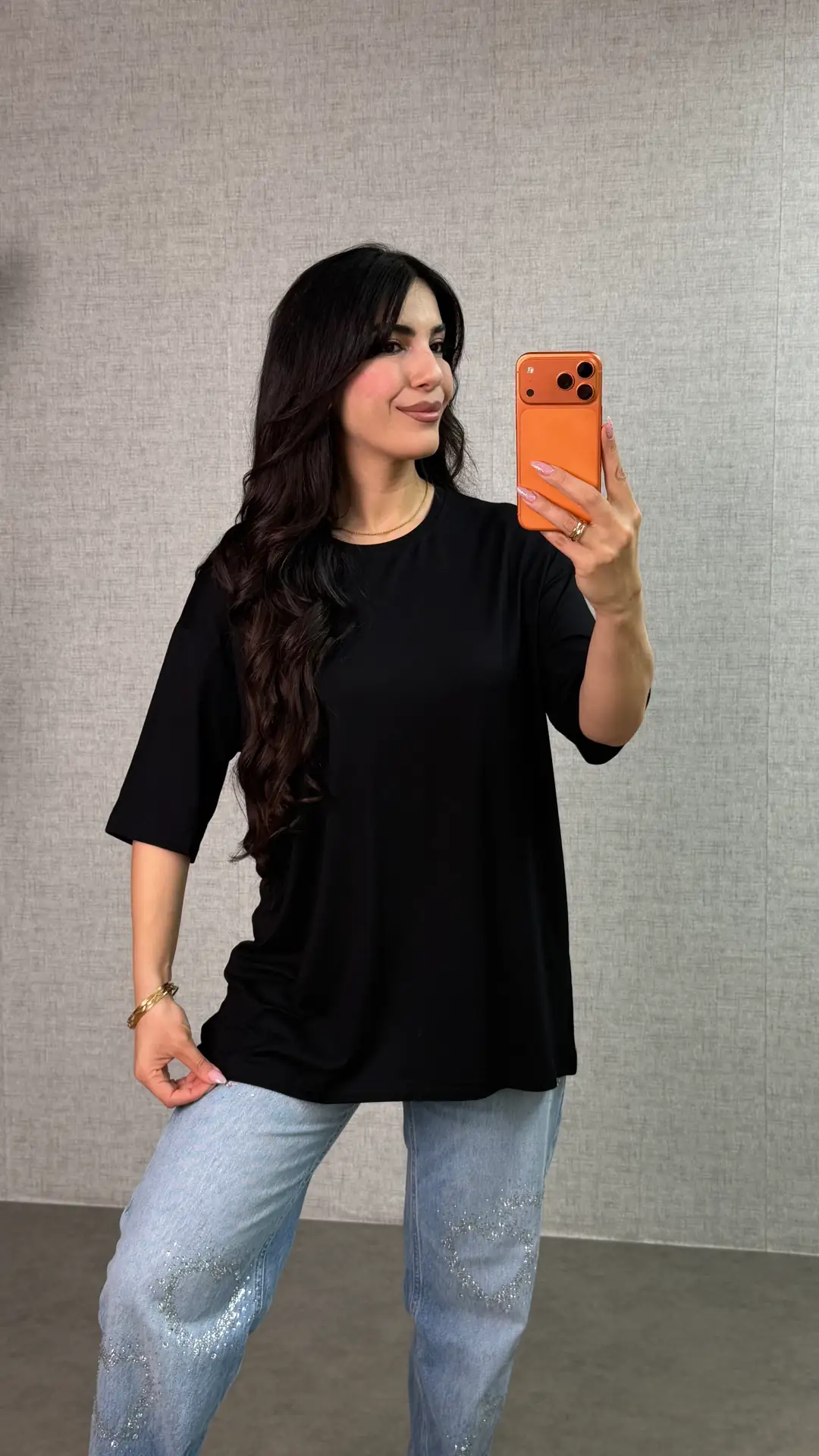 Valu Siyah Oversize Basic Tişört - Siyah