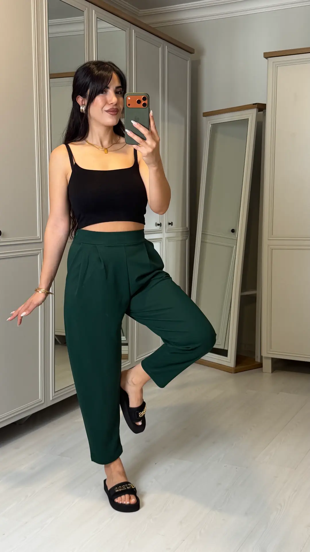 Zenna Zümrüt Yeşili Krem Harem Pantolon - Zümrüt Yeşil