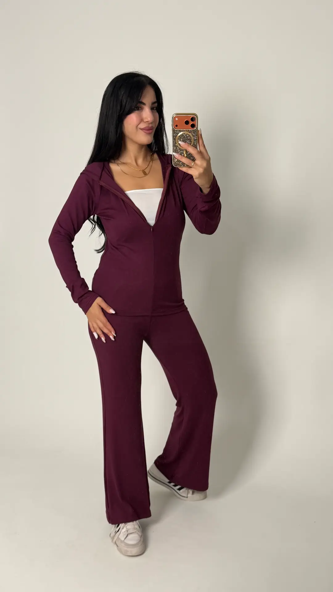 Reas Parmak Geçirmeli Model Buzzy Üçlü Takım - Bordo