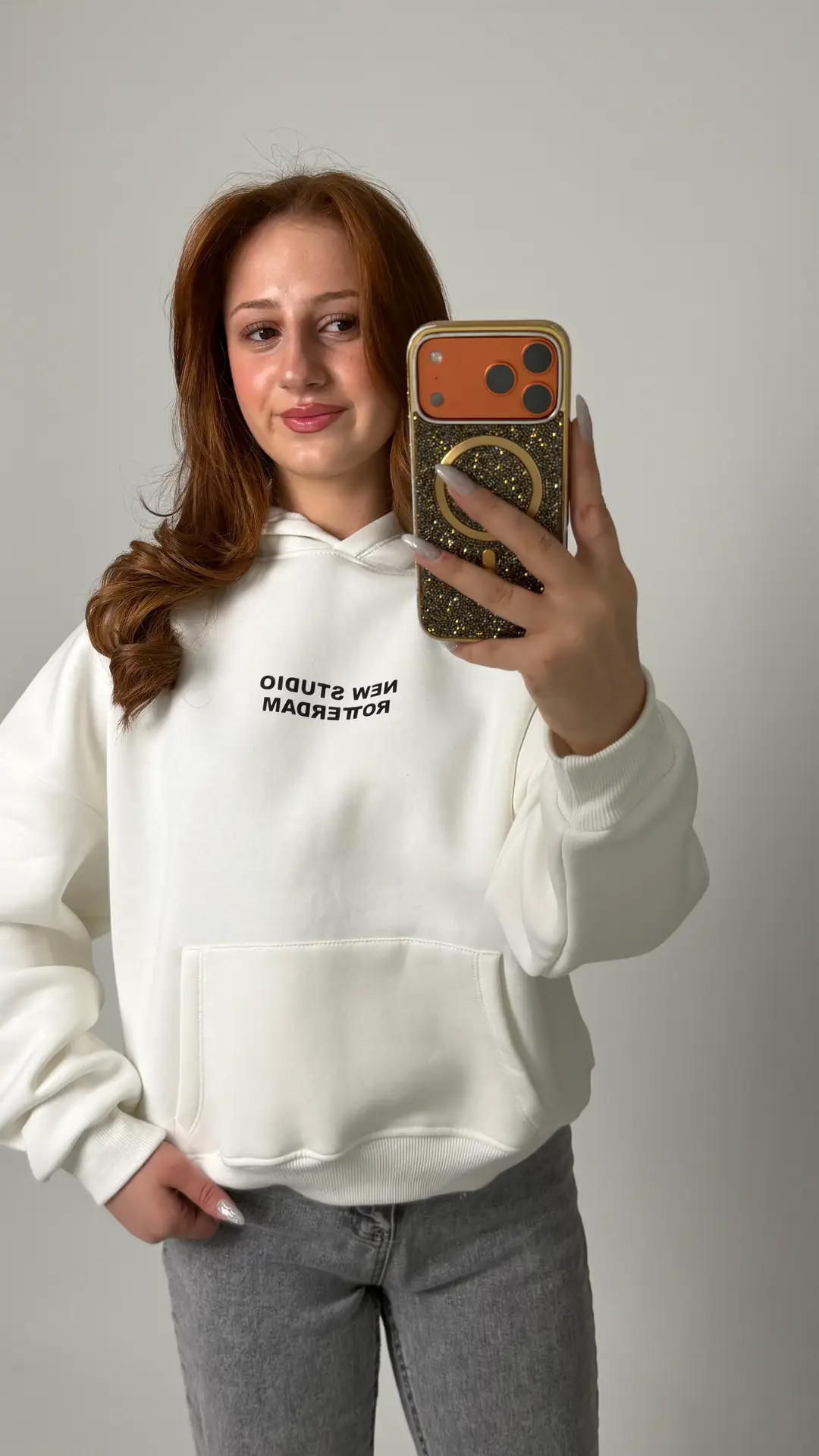 Project Baskılı Sweatshirt - Ekru