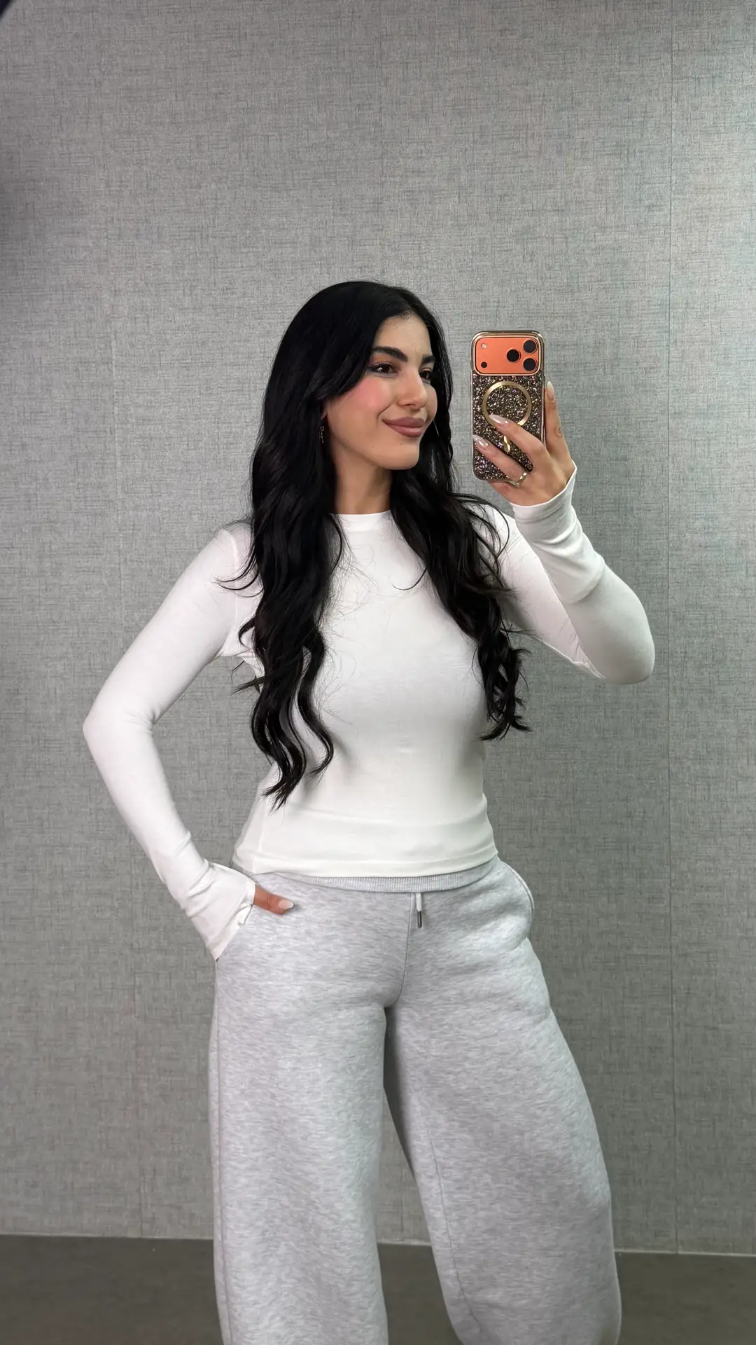 Panne Parmak Geçirmeli Bluz - Beyaz