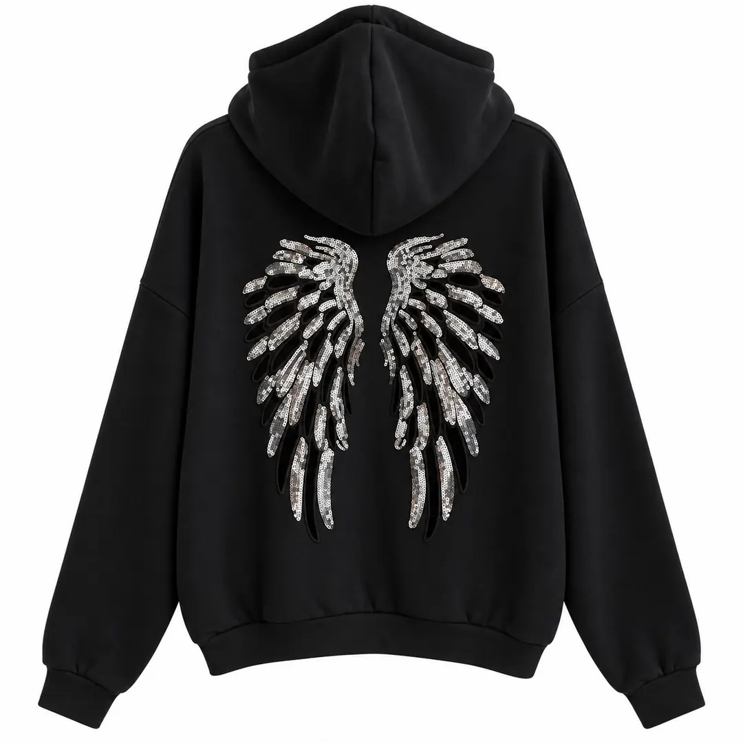 Wings Arkası Pullu Sweatshirt