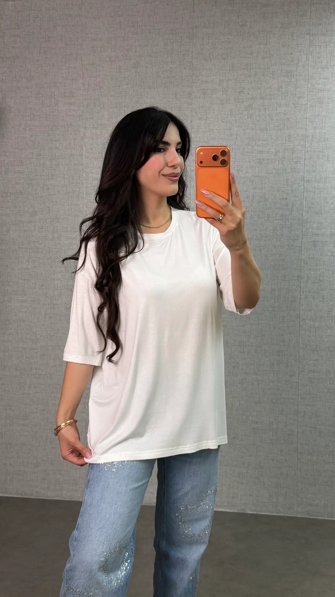 Valu Beyaz Oversize Basic Tişört - Beyaz