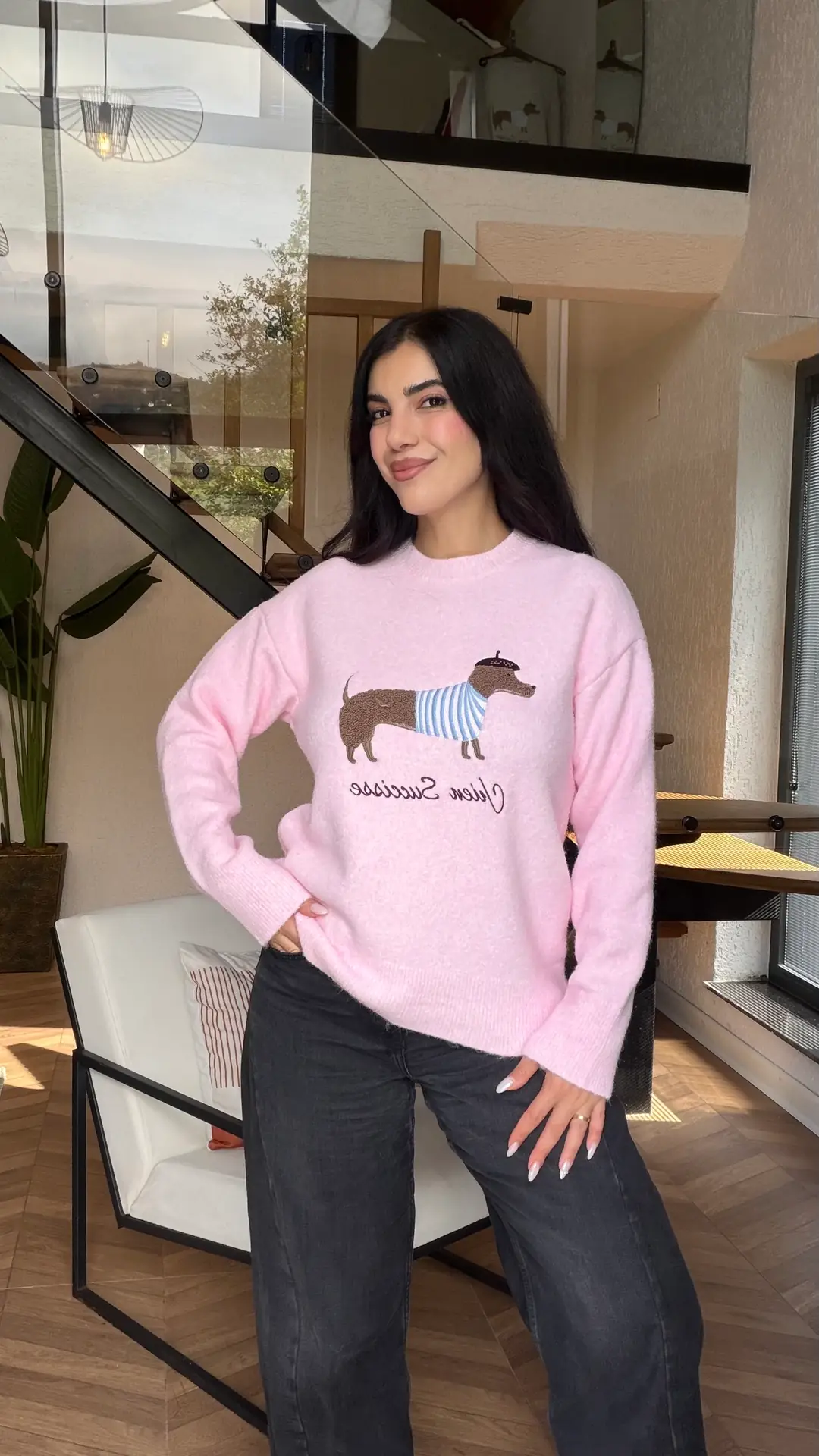 Lipe Köpek Figürlü Yumoş Triko Kazak