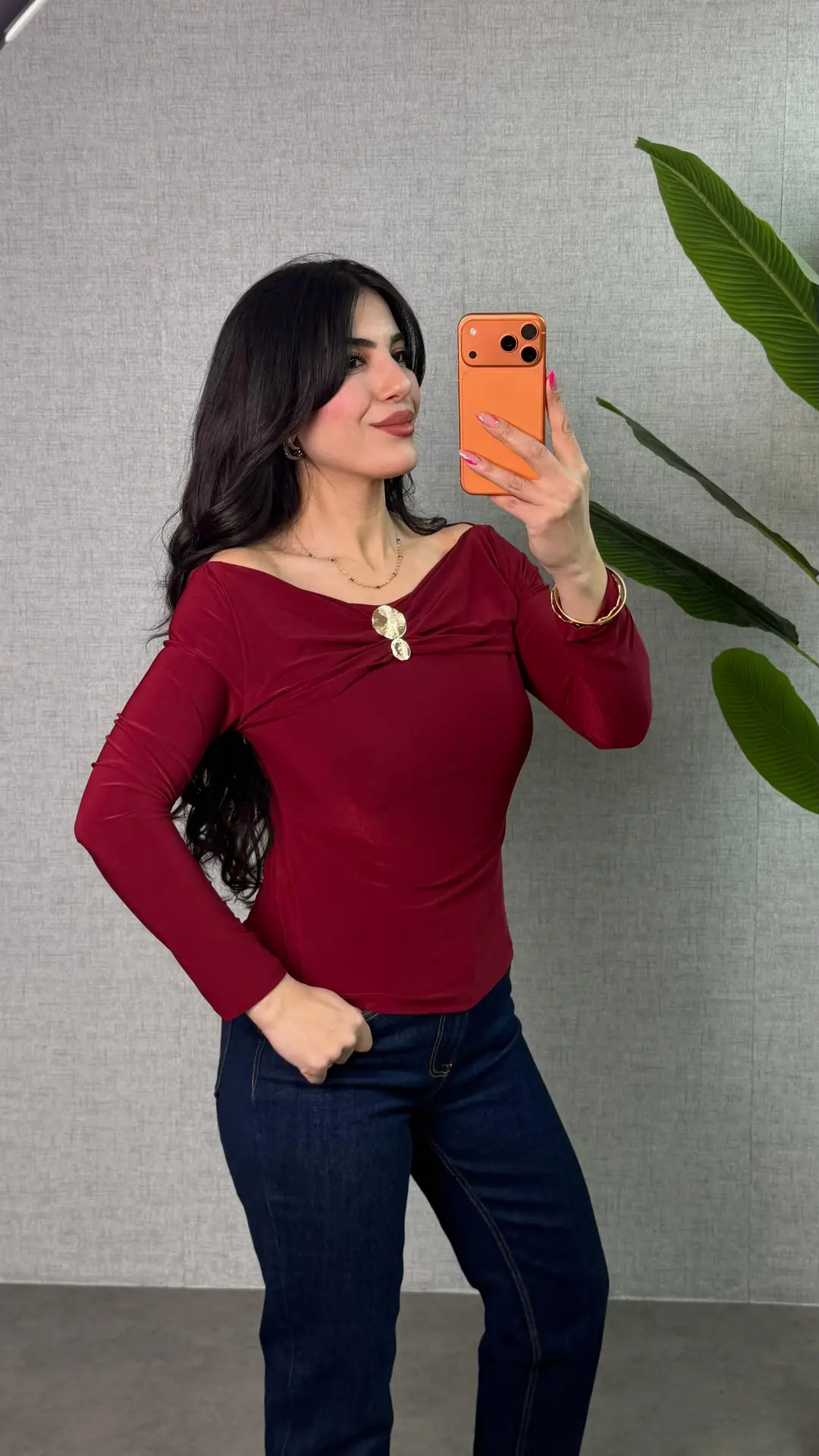 Sany Bordo Gold Tokalı Sandy Bluz - Bordo