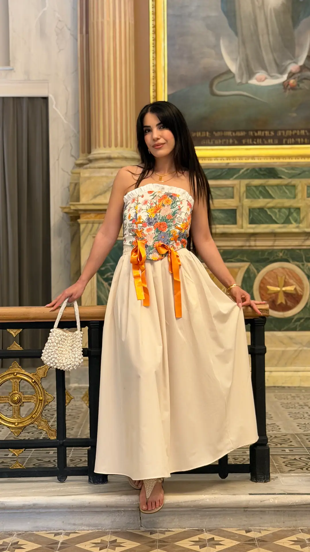 Verona Taş Rengi Beli Lastikli Poplin Etek