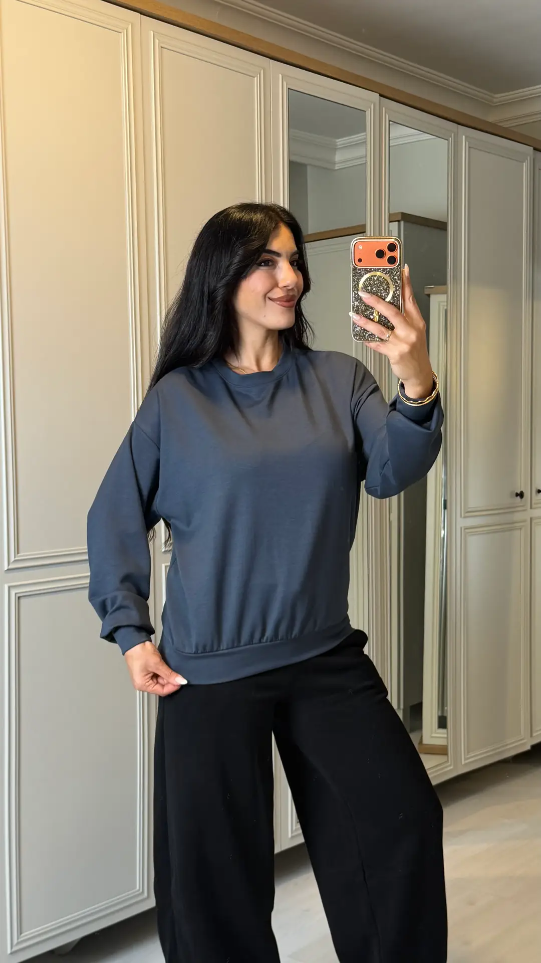 Mora Modal Basic Oversize Sweat - Füme