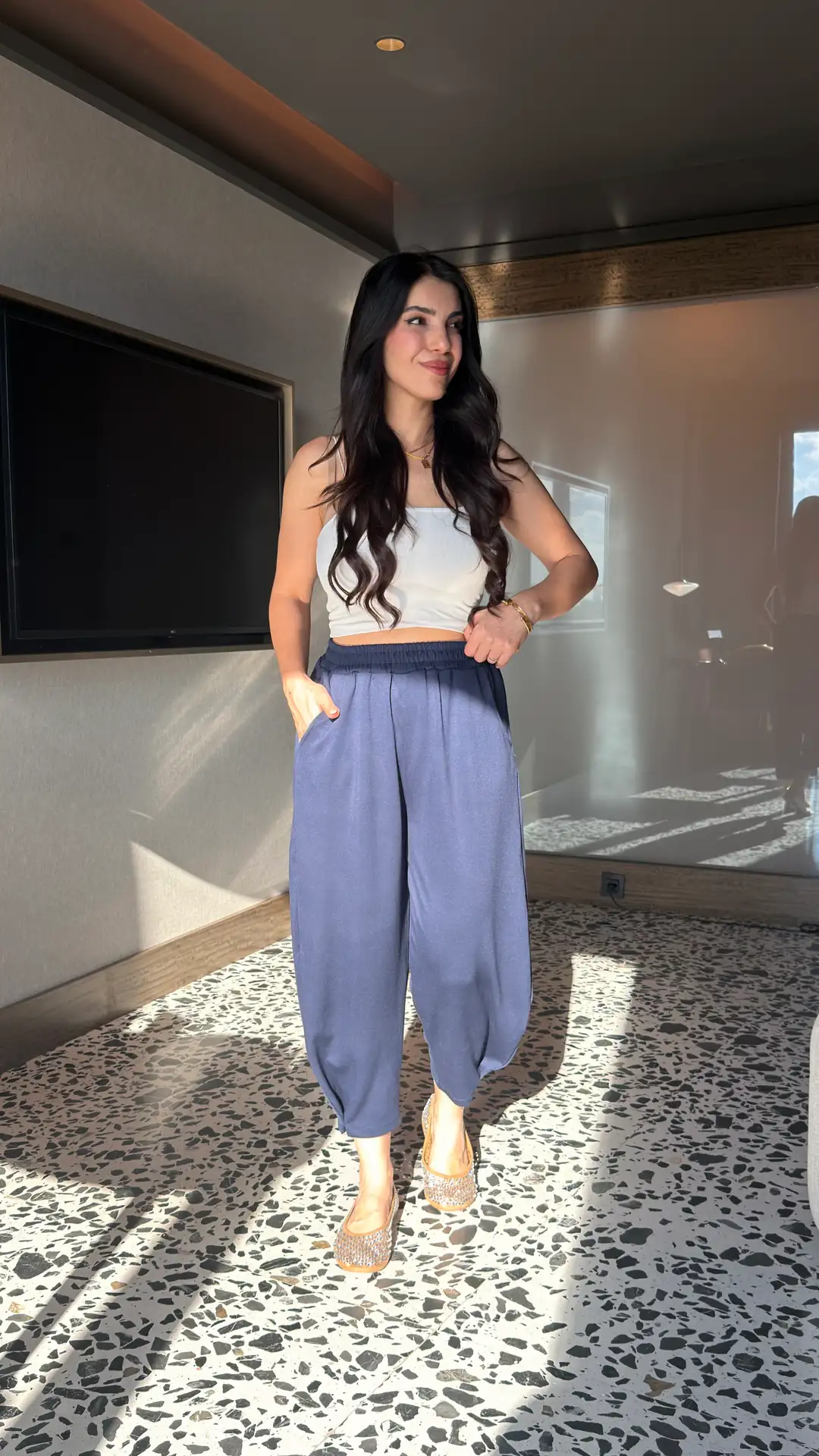 Mua Lacivert Modal Kumaş Harem Pantolon
