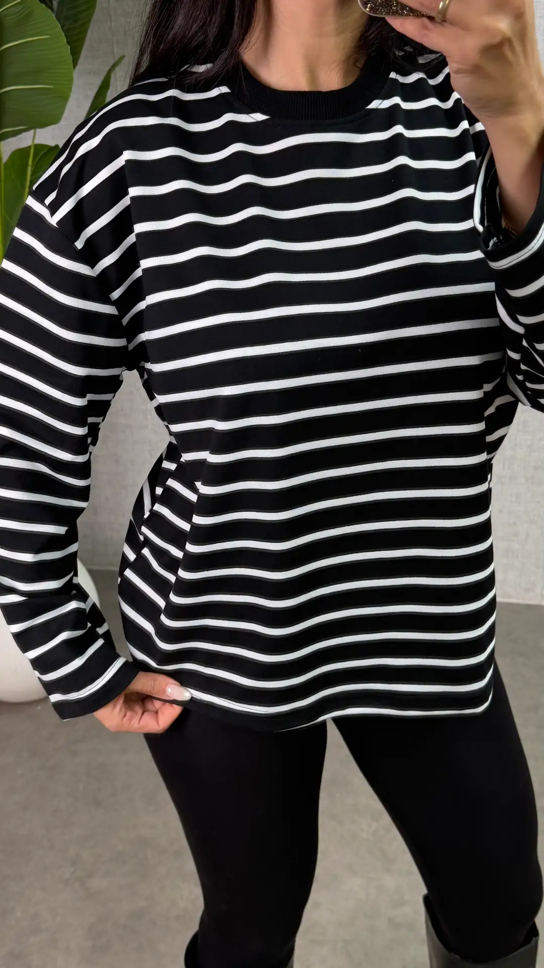 Poppy İki İplik Çizgili Sweatshirt