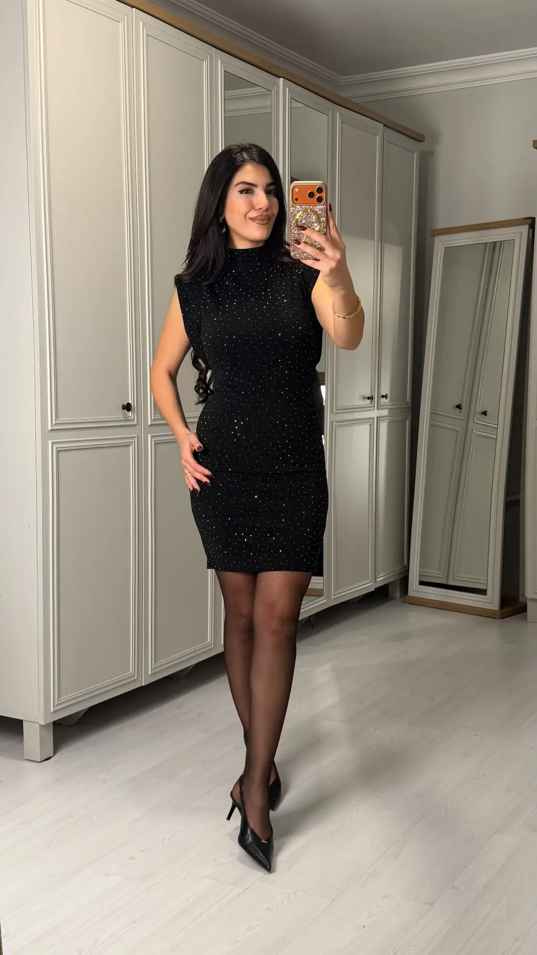 Raluca Siyah Omuz Detaylı Taşlı Elbise