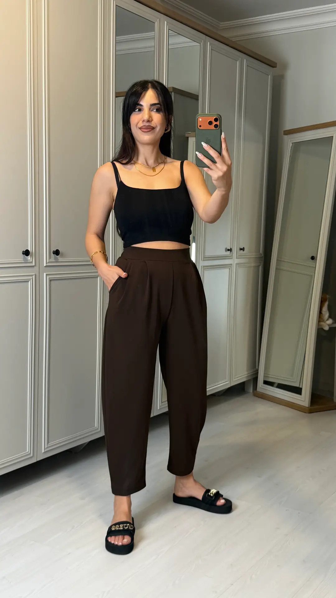 Zenna Kahverengi  Krem Harem Pantolon - Kahverengi