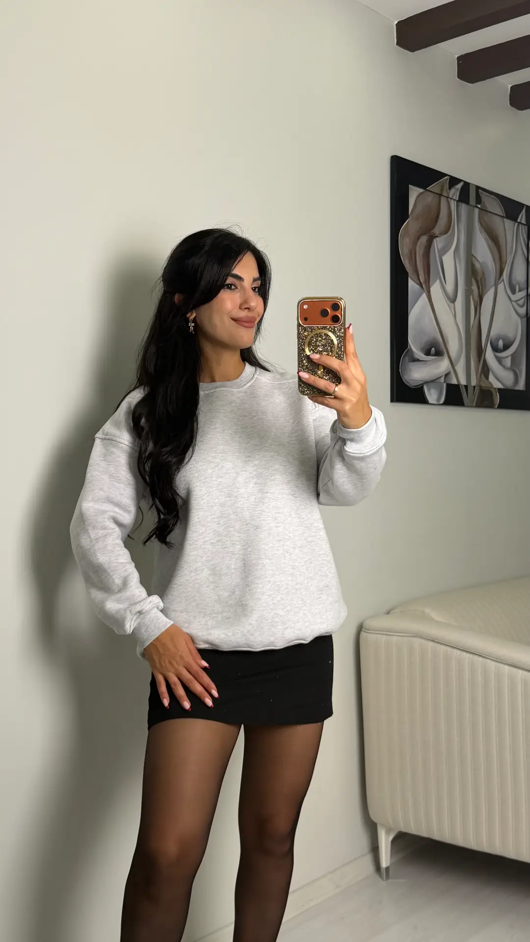 Vane Gri Bisiklet Yaka Sweatshirt - Gri