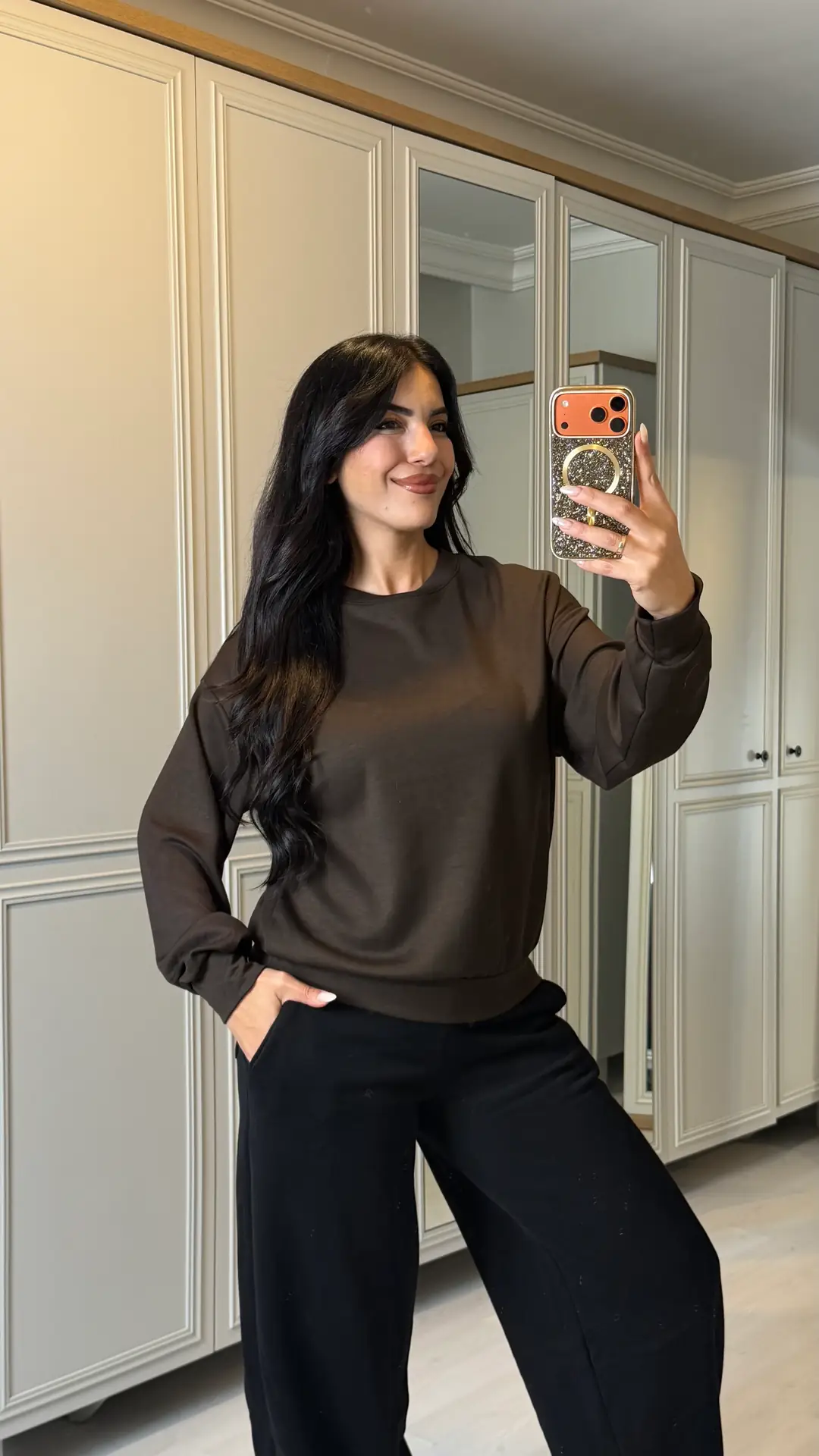 Mora Modal Basic Oversize Sweat - Kahverengi