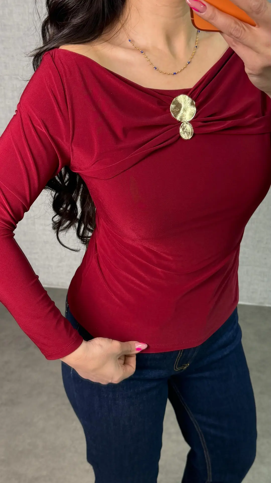 Sany Bordo Gold Tokalı Sandy Bluz