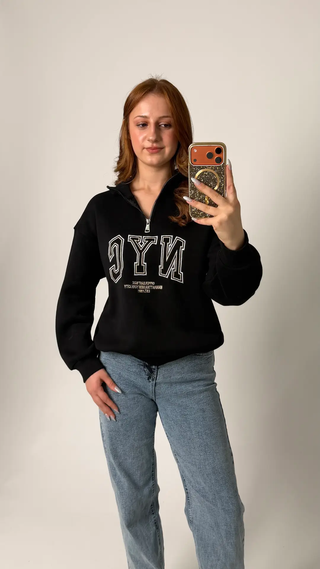 Nyc Fermuarlı Sweatshirt