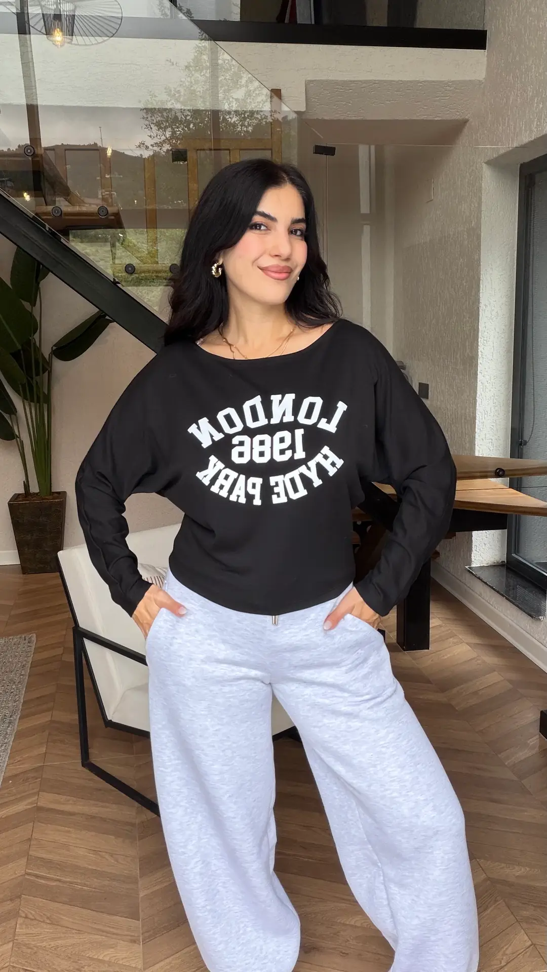 Pace Baskılı Kayık Yaka Bluz