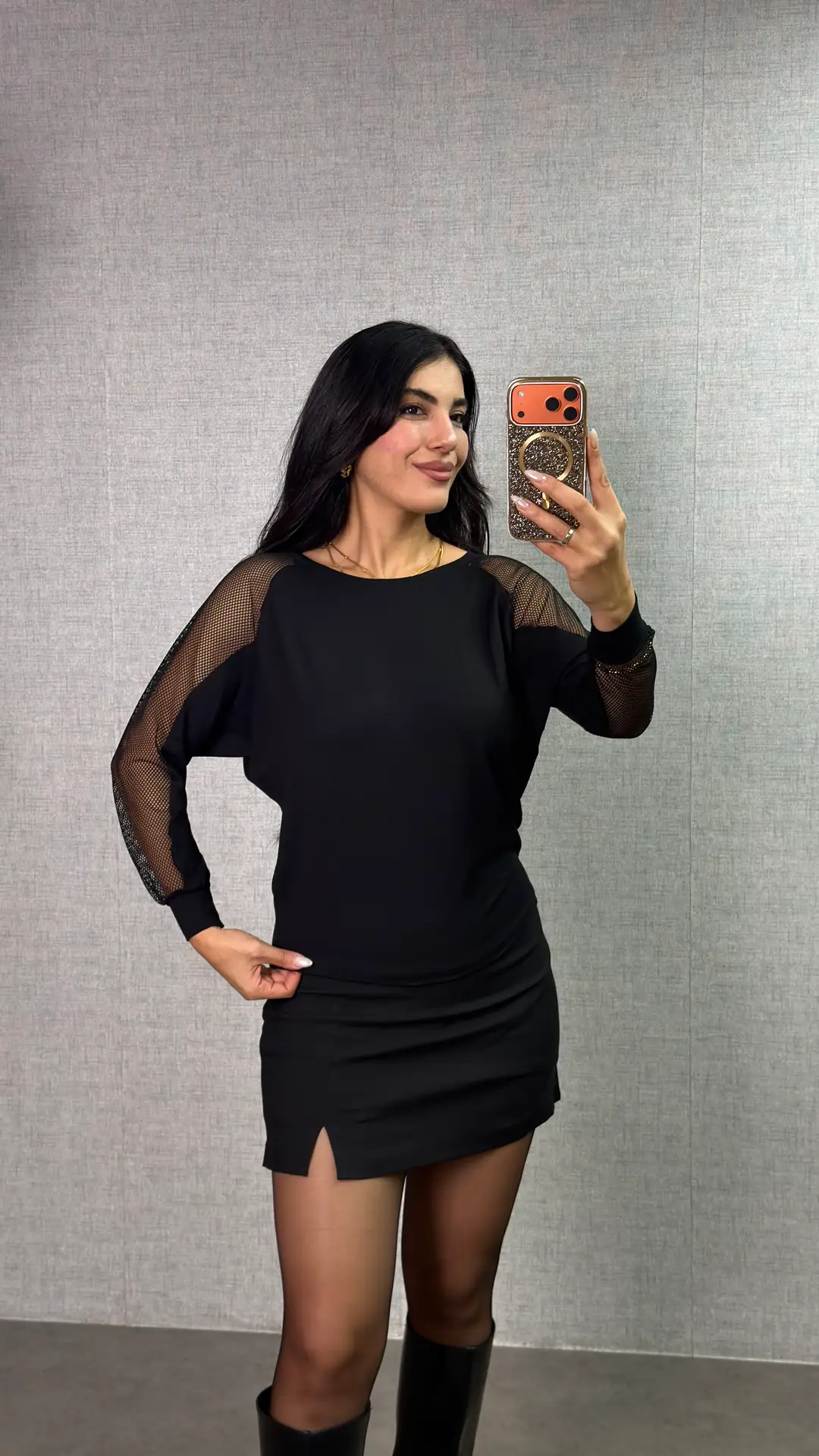 Dablin Siyah Kolları File Detaylı Bluz