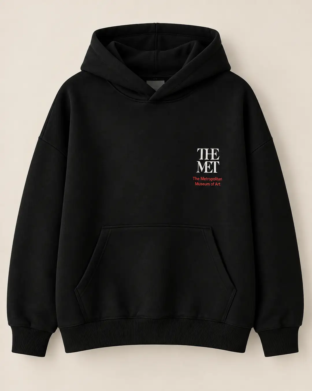 Boem Siyah Baskılı Kapüşonlu Sweatshirt